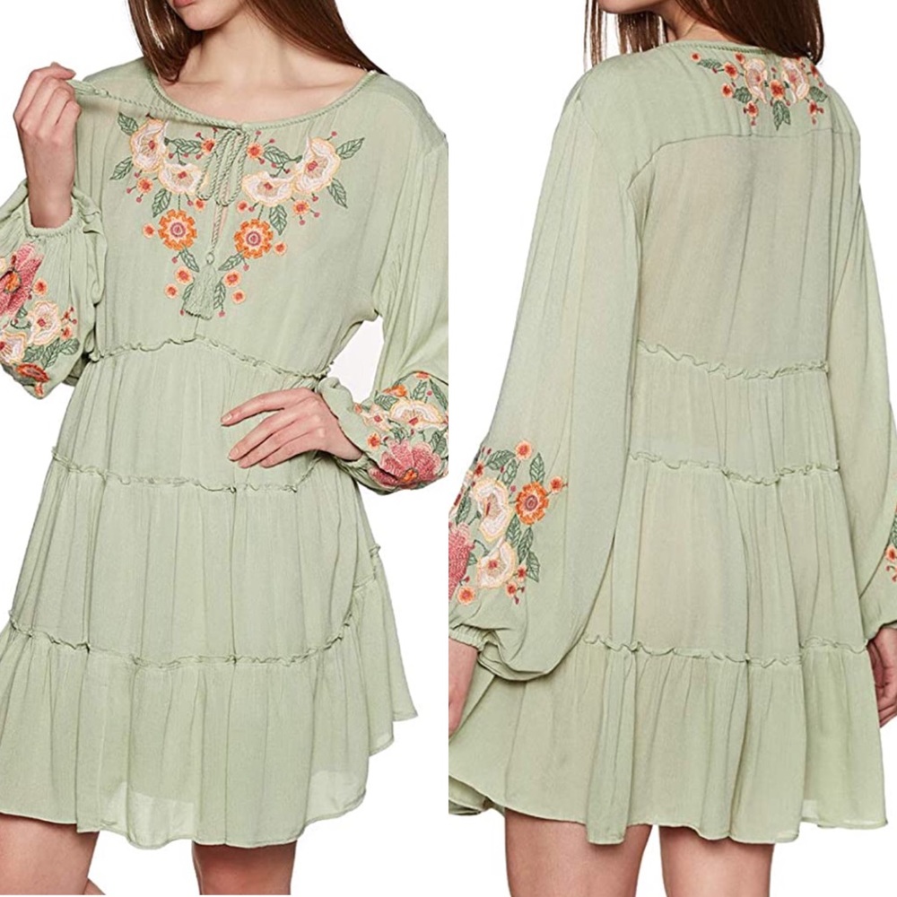 Free People Spell On You Embroidered Mini Dress